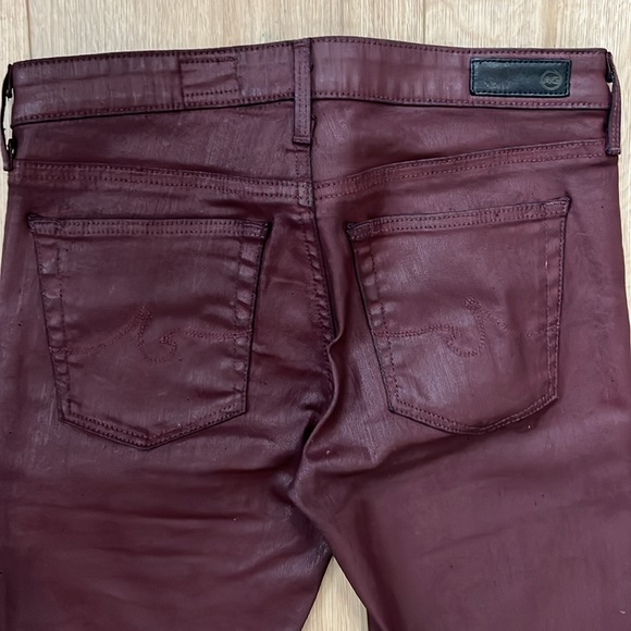 AG Adriano Goldschmied Moto Zipper Legging 29” Inseam Size 26R in Burgundy Wine - Picture 7 of 12